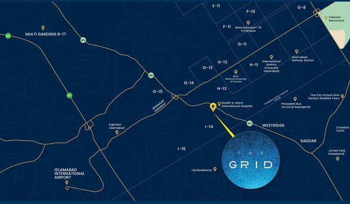 The Grid Mall Islamabad, Rawalpindi Location Map Guid