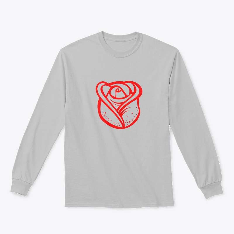  Red Rose Flower Shape Print on Demand Shirt 